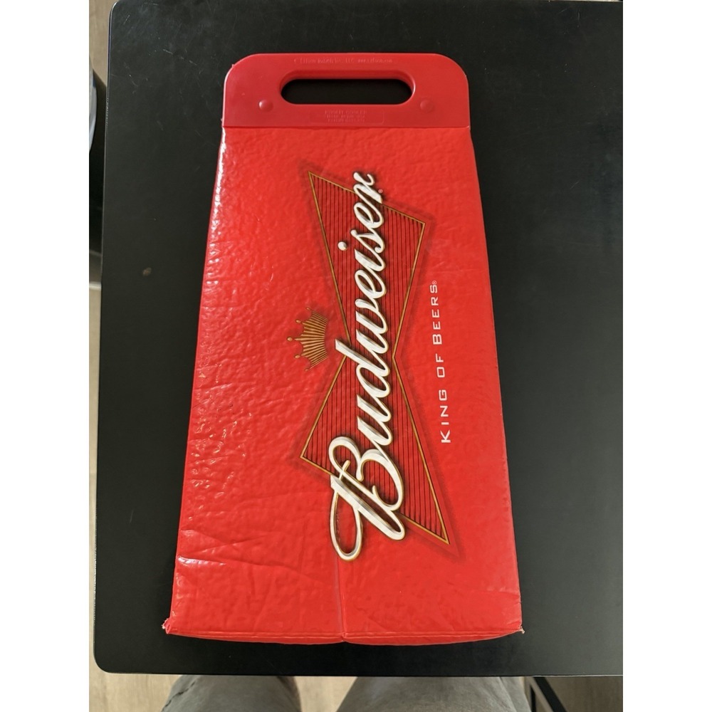 Budweiser Beer Carrier Vintage 90s  Red Plastic 12 Pack Holder King of‎ Beers